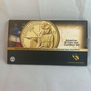 2014 American $1 Coin And Currency Set Sacagawea Lewis & Clark Commemorative (2)