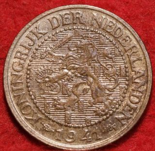 Uncirculated 1941 Netherlands 2 1/2 Cent Foreign Coin