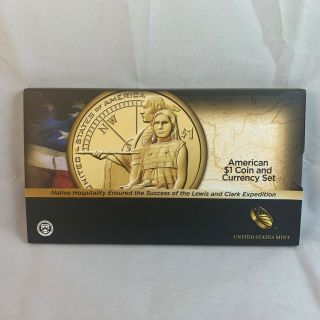 2014 American $1 Coin And Currency Set Sacagawea Lewis & Clark Commemorative (1)