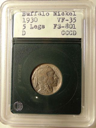 1930 - P Buffalo Nickel - Fs - 801 Ddr (5 Legged Variety) - Looking Coin