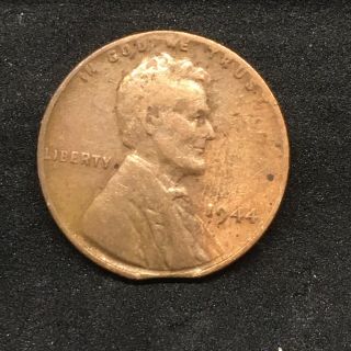 1944 Lincoln Wheat Penny Clipped Planchet Error Cent