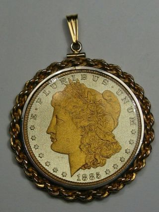 1885 Silver Us Morgan Dollar Pendant.  10
