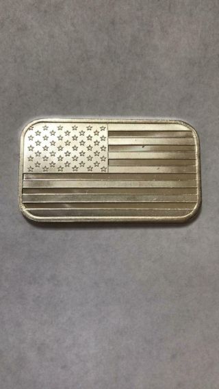 1 Oz Premium American Flag Bar.  999 Pure Silver