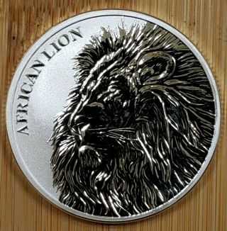2018 Republic Of Chad 5000 Francs African Lion 1 Oz Silver Coin With
