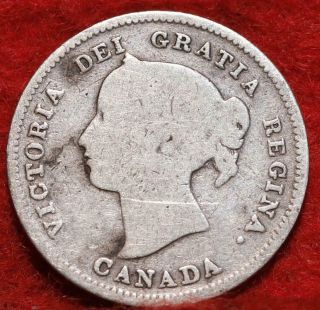 1900 Canada 5 Cents Round O Silver Foreign Coin