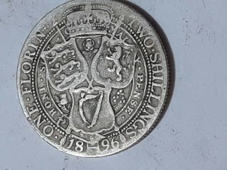 1896 sterling silver Queen Victoria two Shillings (Florin) 2
