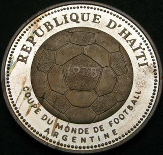 Haiti 50 Gourdes 1977 Proof - Silver - Football World Cup 