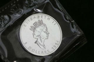 1994 1oz Silver Maple Leaf Coin $5 Canada Canadian Coin: Rcm.  9999 Fine