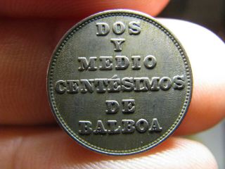 1929 Panama Dos Y Medio Centesimos De Balboa Coin