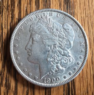 1900 P Morgan Silver Dollar - 90 Silver - Detail - Plastic Round