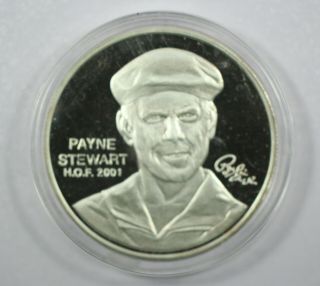 {do331c} 1 Oz.  999 Silver Round Payne Stewart World Golf Hall Of Fame
