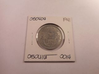 1941 France 2 Francs - Collector Grade - Ww Ii Era Album Coin - 050404