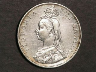 Great Britain 1887 2 Florin Victoria Silver Xf - Au