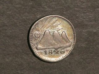 Central America Republic 1846g 1/4 Real Silver Vf - Xf
