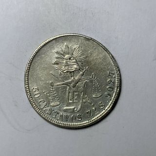 1879 Zs S Mexico Silver 50 Centavos