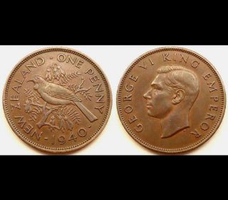 1940 Zealand Penny Half Dollar Size 0.  99 Cents