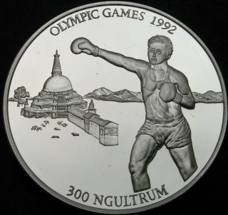 Bhutan 300 Ngultrums 1992 Proof - Silver - Olympic Games 1992 Boxing - 1465 ¤