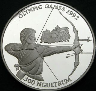 Bhutan 300 Ngultrums 1992 Proof - Silver - Olympic Games 1992 Archery - 1479 ¤