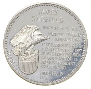 Sterling Silver - James Garfield - 0.  925 Silver - 34 Grams Round 556 2