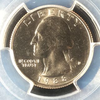1988 - P 25c Washington Quarter Dollar Pcgs Ms66 83061005