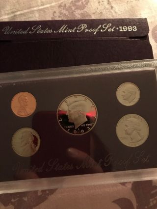 1993 S United States Proof Set Of Coins In Purple