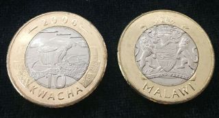Malawi 10 Kwacha 2006 Bi - Metallic Coin Unc