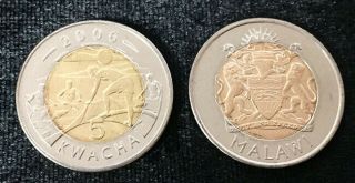 Malawi 5 Kwacha 2006 Bi - Metallic Coin Unc