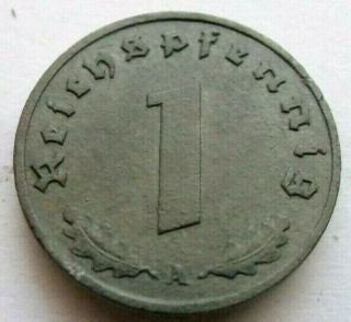 (468) German 3rd Reich 1943 A - 1 Reichspfennig Wwii Coin