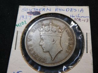 U101 British Africa Southern Rhodesia 1937 1/2 Crown