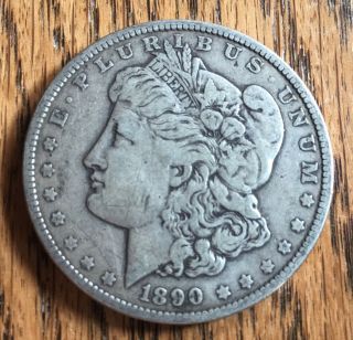 1890 P Morgan Silver Dollar - 90 Silver - Detail - Plastic Round