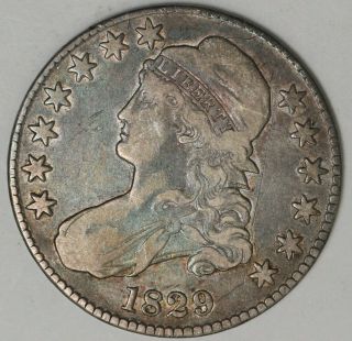 1829 50 Cents Silver Capped Bust Half Dollar O - 105