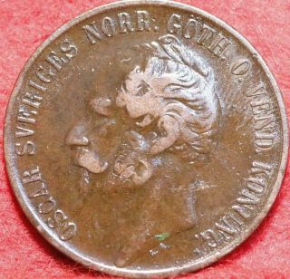 1858 Sweden 5 Ore Foreign Coin