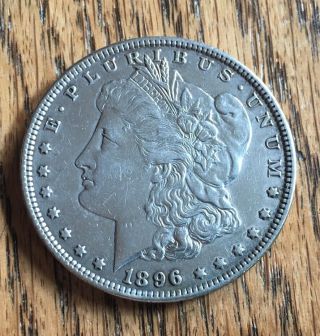 1896 P Morgan Silver Dollar - 90 Silver - Detail - Plastic Round