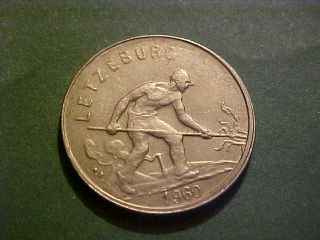 Coins Of The World 1960 Luxembourg One Franc Km - 46.  2 M - E - 1