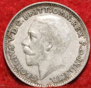 1921 Great Britain 3 Pence Silver Foreign Coin