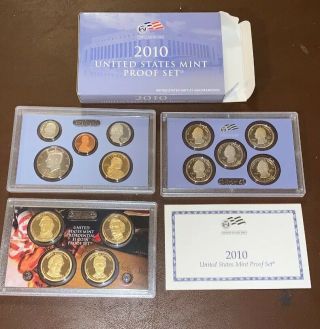 2010 - S U.  S.  14 Coin Proof Set.  Complete And In Blue Paper Box