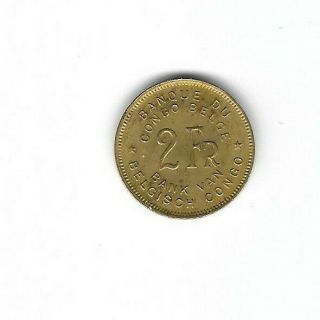 Belgian Congo:2 Francs 1947 Fr/du Elephant Xf (see Scans)