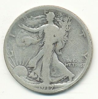 1917 - S Walking Liberty Silver Half Dollar