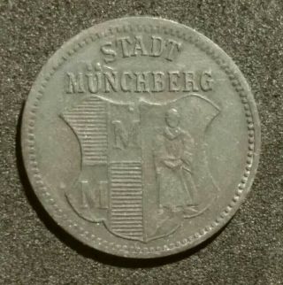 Germany 1920 German City Munchberg 10 Pfennig Zinc Notgeld War Token