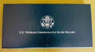 1994 - P U.  S.  Veterans Commemorative Proof Silver Dollar 3 Coin Set &
