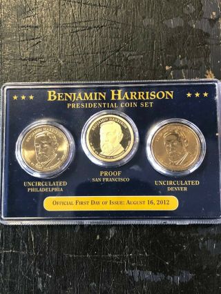 2012 Benjamin Harrison - First Day Of Issue - Presidential Coin Set - P,  D & S