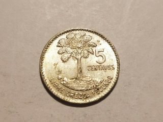 Old Foreign World Coin: 1961 Guatemala 5 Centavos, .  720 Silver