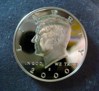 2000 - S SILVER PROOF KENNEDY HALF DOLLAR ULTRA CAMEO 90 SILVER COMBINED 2