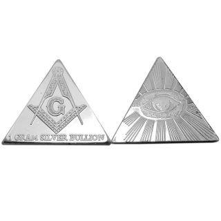 FIVE 1 Gram Silver Bullion Triangles Secret Society Set Divine Mystic Illuminati 4