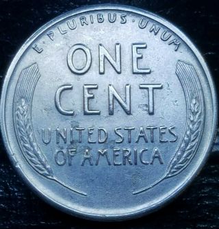 1943 - D Steel Wheat Penny Cent - 