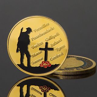 Gold Plated 1914 - 1918 The Great War Versailles Passchendaele Commemorate Coin La