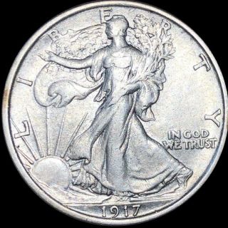 1917 Walking Half Dollar Closely Uncirculated Liberty Silver Philly Collectible