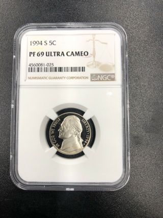 1994 - S Proof Pf 69 Ultra Cameo Jefferson Nickel Ngc Bv $20.  00.