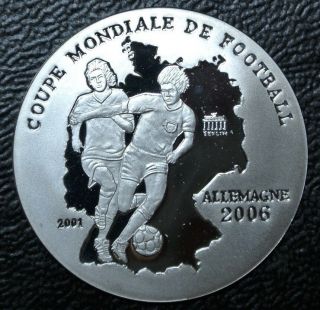 2001 Togo - 500 Francs -.  999 Silver Proof - Xviii World Cup - Germany 2006