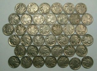 Roll - 40 Coins Full Date Buffalo Nickel Mostly 1935,  1936,  1937.  31